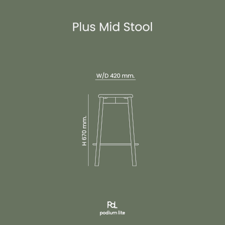 เก้าอี้บาร์ PODIUM LITE รุ่น PLUS MID STOOL สี PURE NATURAL (ถอดประกอบได้)_7